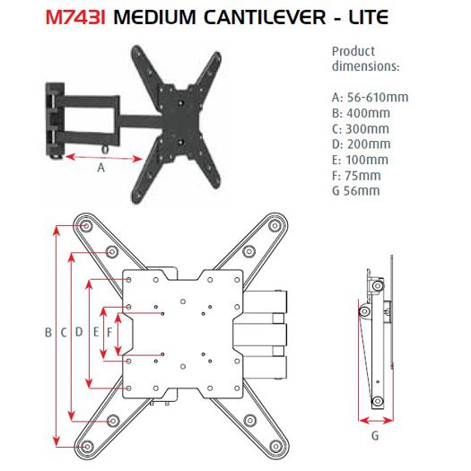 OMP Lite TV Mount 32 to 50in Cantilever 