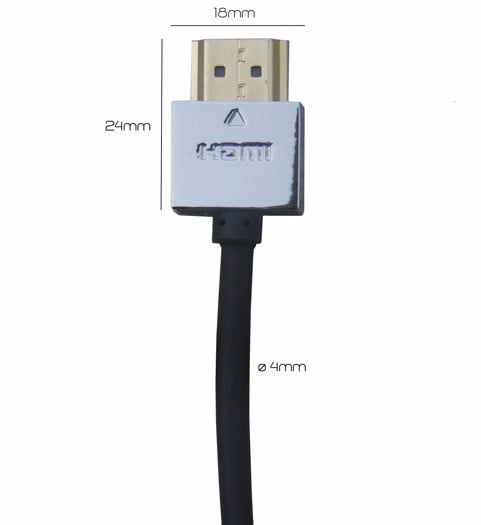 S.A.C. 1m HDMI Lead 4K/UHD 'Slimline Ultra'