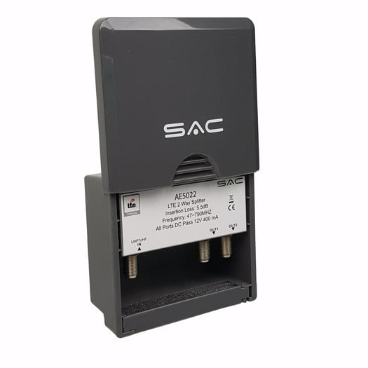 SAC 2 Way LTE Masthead/Outdoor Splitter DC Pass 