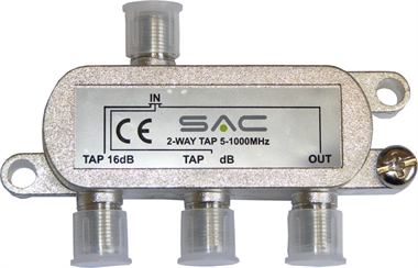 2 way tap. 16dB. Class A shielded  