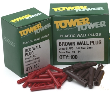 PVC Wallplugs BROWN x100