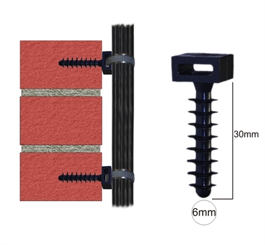 KNOCK-IN Cable Tie Mounts BLACK x100