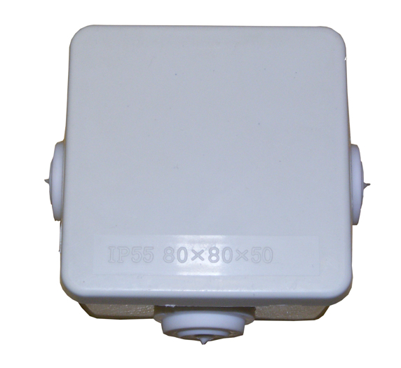 IP55 80x80x50mm Connection Box WHITE