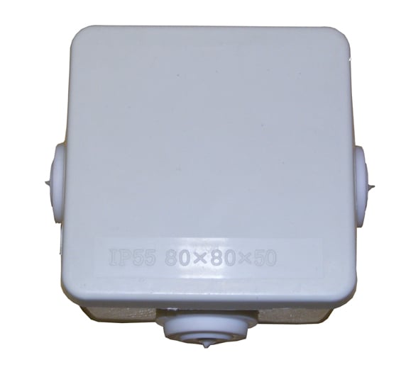 IP55 80mmx80mmx50mm Connection Box WHITE