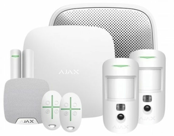 AJAX Kit1 Hub2(2G) House W/Keyfobs WHITE