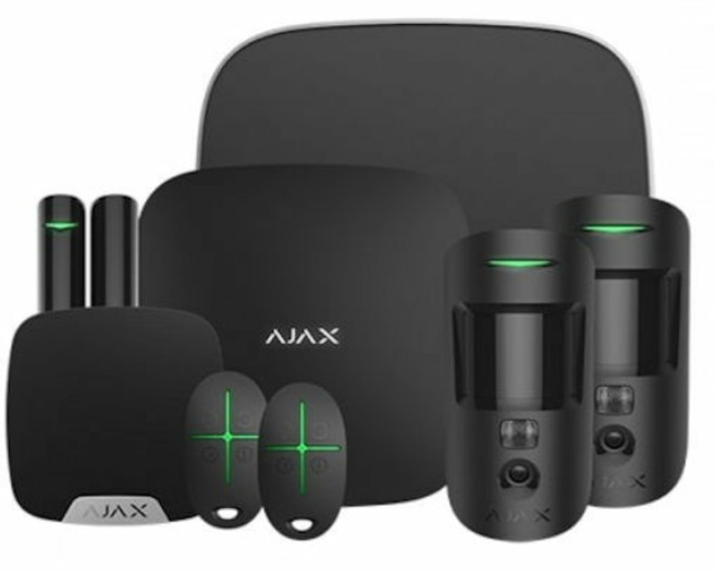 AJAX Kit1 Hub2(2G) House W/Fobs DD BLACK