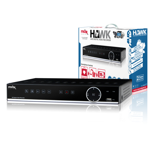 MaxxOne 4-IN-ONE 2TB 1080P/3MP 8 CHANNEL DVR - AHD/TVI/IP/CVBS