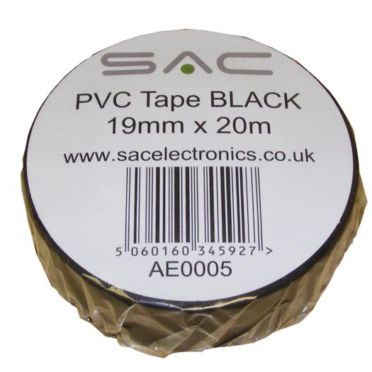 PVC Tape BLACK 19mm x 20m        