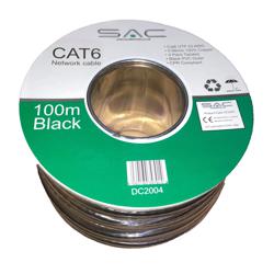 Cat6 UTP Networking Cable Black 100m Solid Copper.