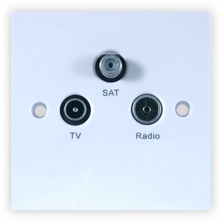 TV/FM/SAT Triplexed Outlet Socket Outlet Plates Shielded Grax